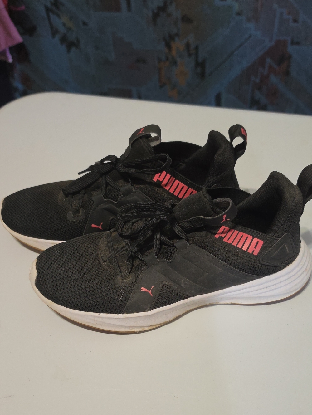 Puma PC Runner Womens  Athletic Shoes Black & White US 8 D
